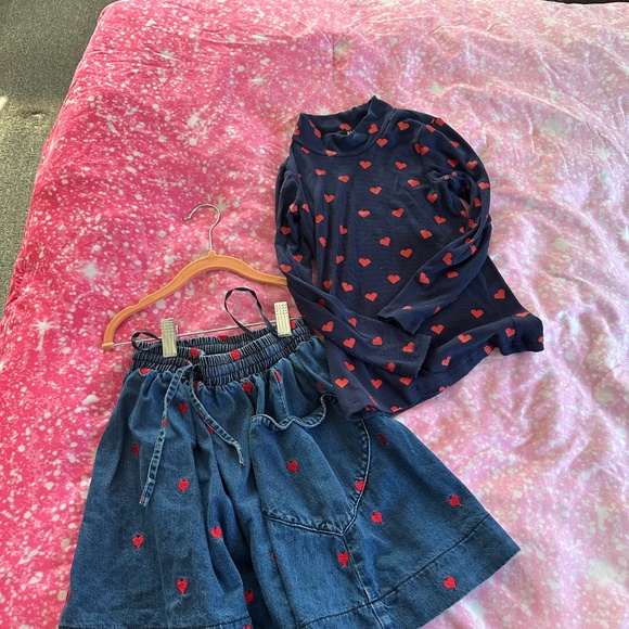 JUNEES heart print denim skirt set - Picture 2 of 3